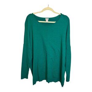 Chico's Sweater Women's Size XL Office‎ Business Knit oversized Green Chicos 3